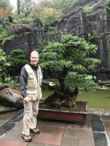 Douglas Wood with the bonsai in China
